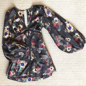 Free People Floral Boho Dress, Dolman/Bell Sleeves